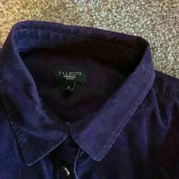 Talbots deep purple corduroy shirt/jacket. - Picture 2 of 7